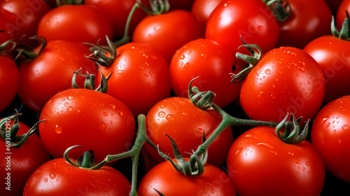 A clear image of some fresh & helthy cherry tomatoes, completely filled background