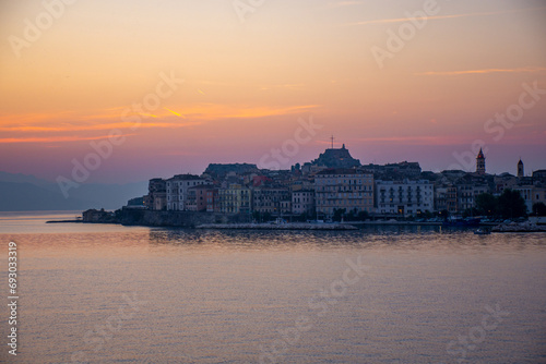 Panoramic view of the town of Corfu, Greece photo