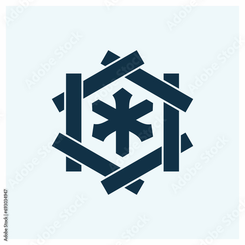 Kamon Symbols of Japan. Japanesse clan kamon crest symbol. japanese ancient family stamp symbol. A symbol used to decorate and identify people in family. Kasane Roppo Izutsu