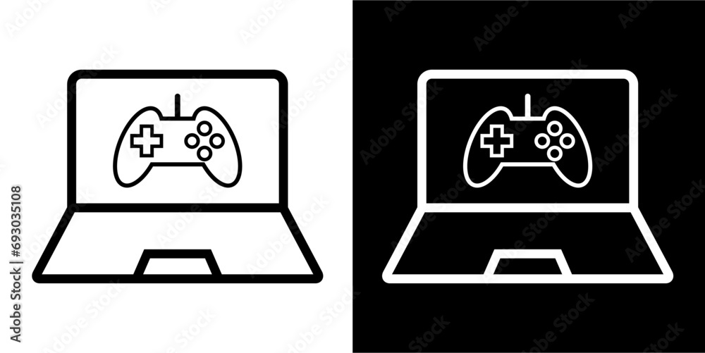 Laptop, genre, category Icon. Black icon. Black line logo Laptop, genre, category Icon. Black icon. Black line logo