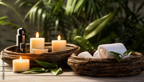 Relaxation, nature, aromatherapy, health spa, freshness, wellbeing, luxury, pampering generated by AI