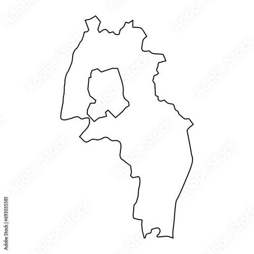 Kandal province map, administrative division of Cambodia. Vector illustration.