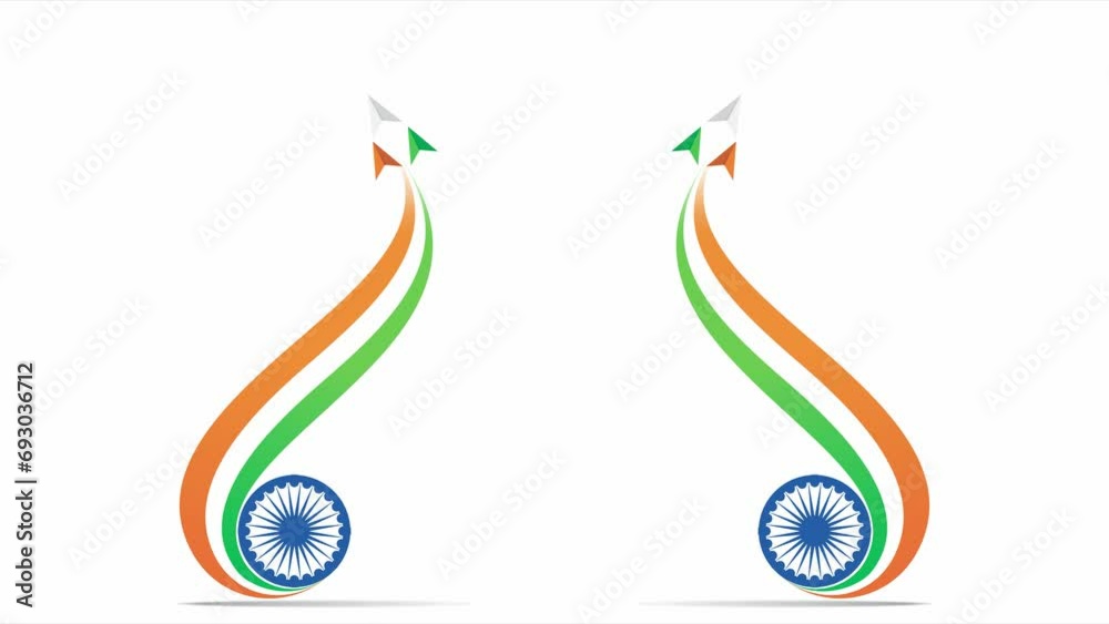 creative Happy Republic Day India, 26th January, flag flying HD quality, quality animation video, Indian Monuments and tricolour.