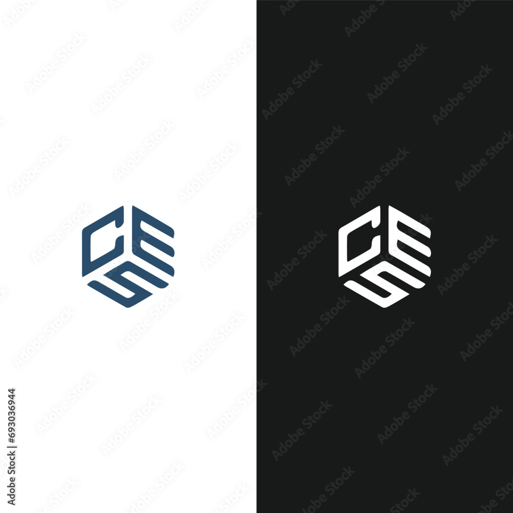 CES logo C E S design White CES letter CES C E S letter logo design