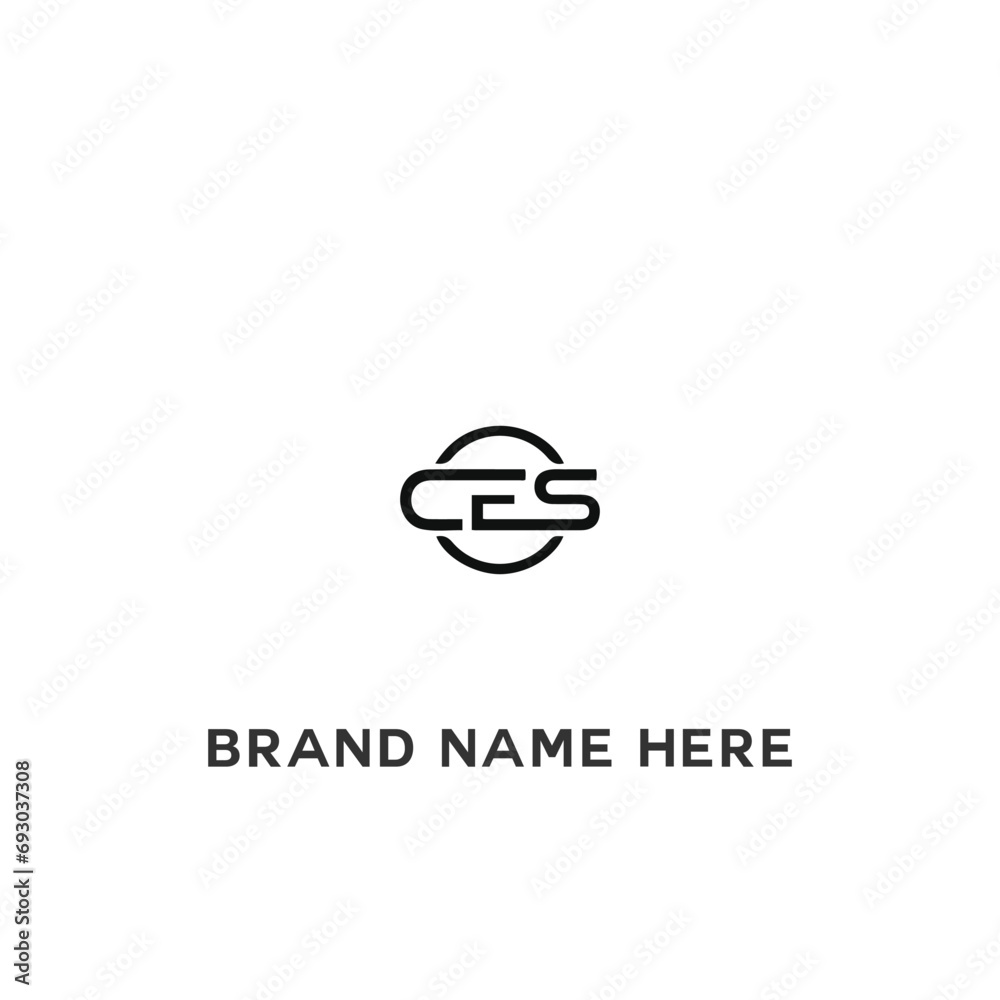 Obraz premium CES logo. C E S design. White CES letter. CES, C E S letter logo design. Initial letter CES linked circle uppercase monogram logo. C E S letter logo vector design. 