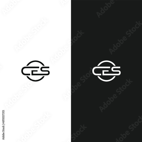 CES logo. C E S design. White CES letter. CES, C E S letter logo design. Initial letter CES linked circle uppercase monogram logo. C E S letter logo vector design. 