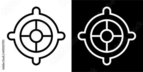 Shooter, genre, category Icon. Black icon. Black line logo