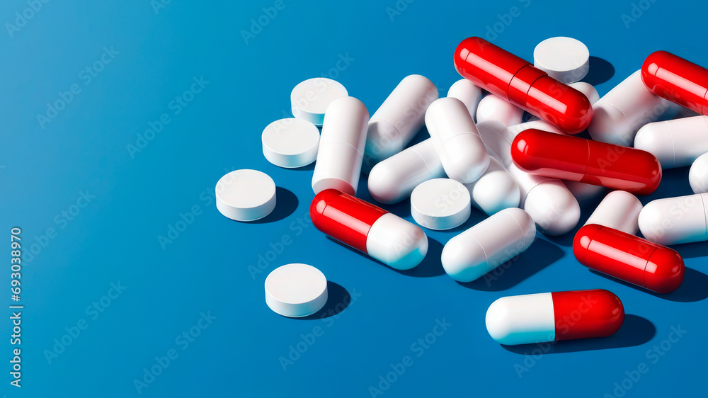 white-red tablets. close-up . the concept of health
white-red tablets. close-up . the concept of health
