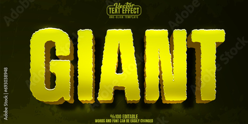 Giant editable text effect, customizable monster and magic 3D font style