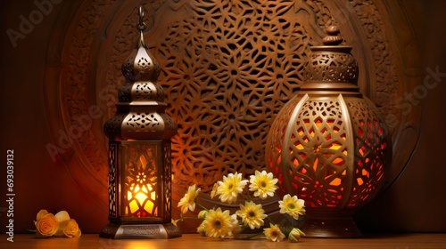 Islamic mosque lantern Muslim Ramadan background wallpaper