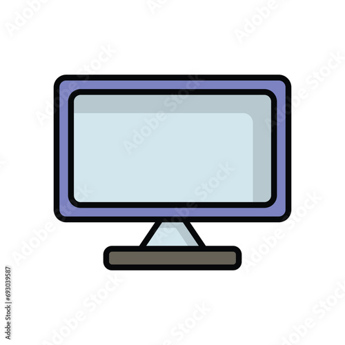 moniter icon with white background vector stock illustration
