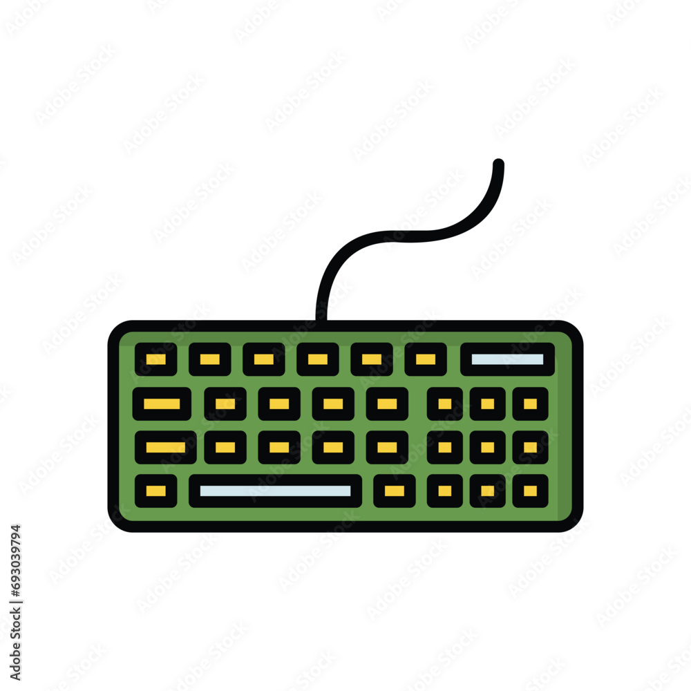 keyboard icon with white background vector stock illustration