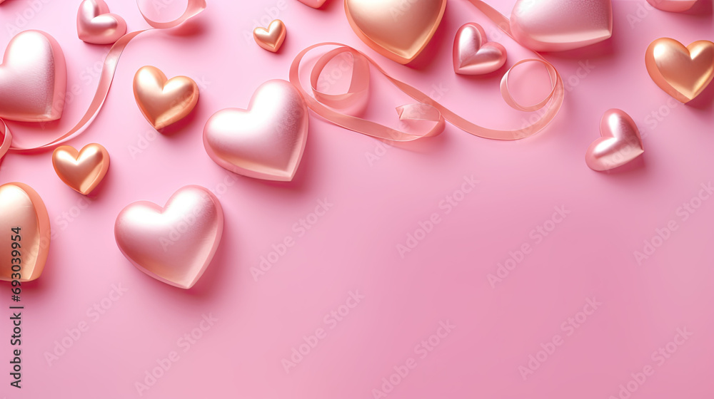 Beautiful background for Valentine's Day, heart in pink background