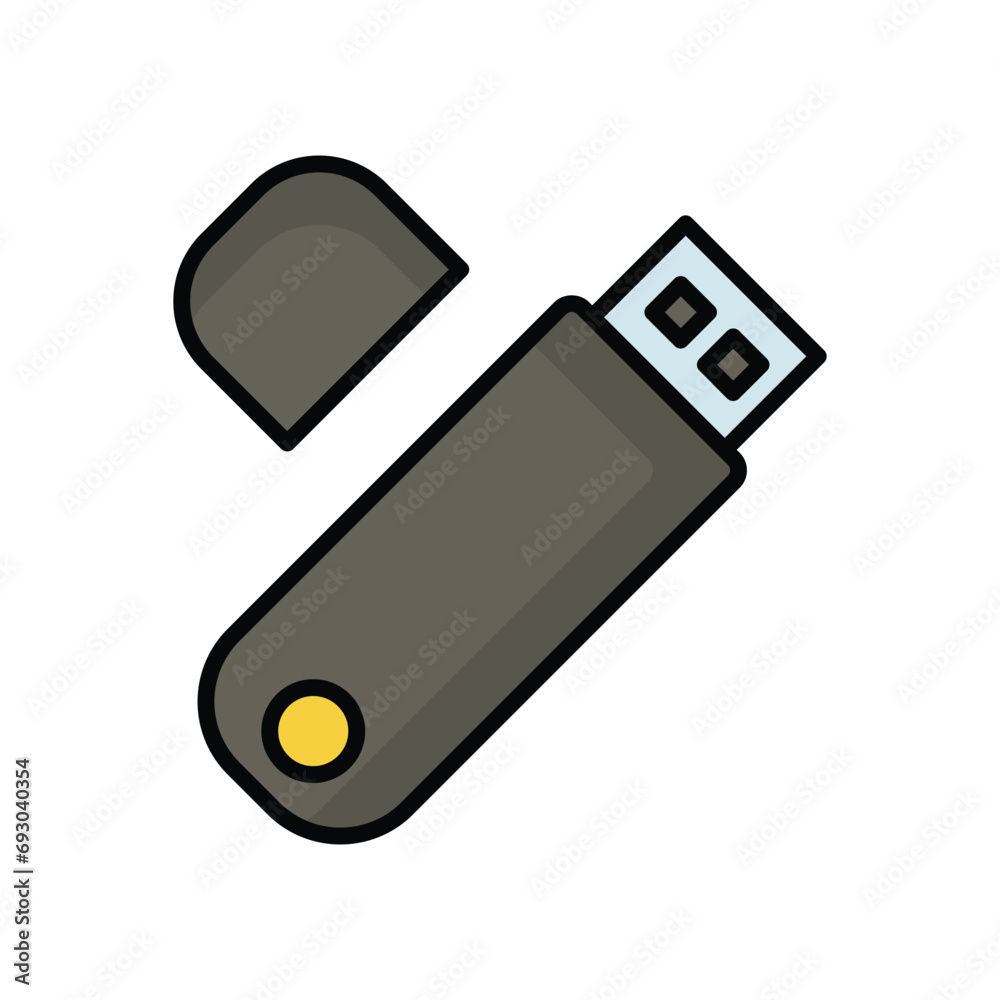 usb flash drive icon with white background vector stock illustration usb flash drive icon with white background vector stock illustration