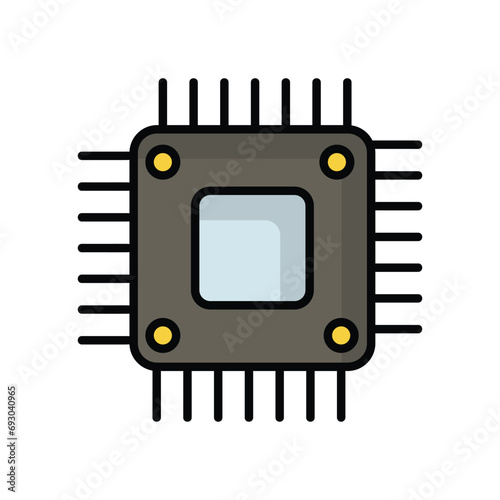 motherboard icon with white background vector stock illustration