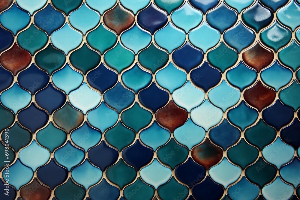 Foto de Droplets of the Sea Blue and Brown OceanInspired Tiles for