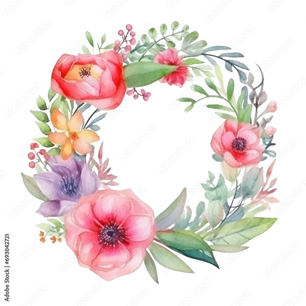 Beautiful pink flowers frame on transparent background. Transparent background.