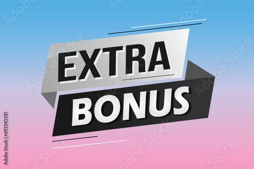 extra bonus word concept vector illustration with lines 3d style for social media landing page, template, ui, web, mobile app, poster, banner, flyer, background, gift card, coupon, label, wallpaper	