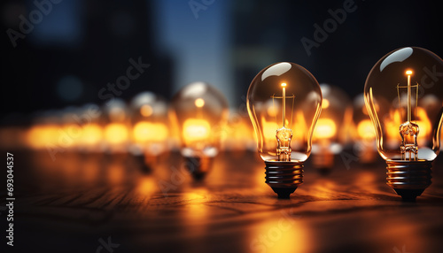 Glowing light bulb illuminates bright ideas and innovation generated by AI