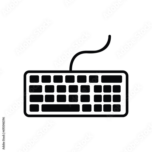 keyboard icon with white background vector stock illustration