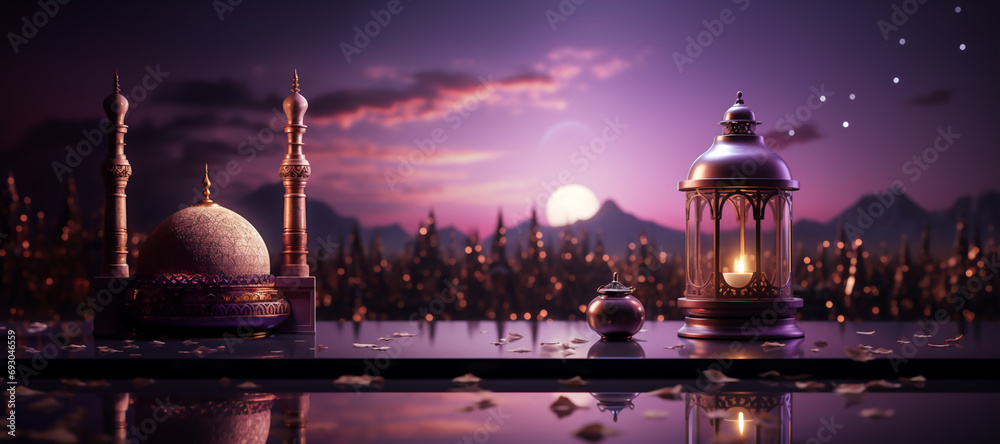 Islamic background copy space for text. Ramadan or islamic holiday concept with copy space for text.
