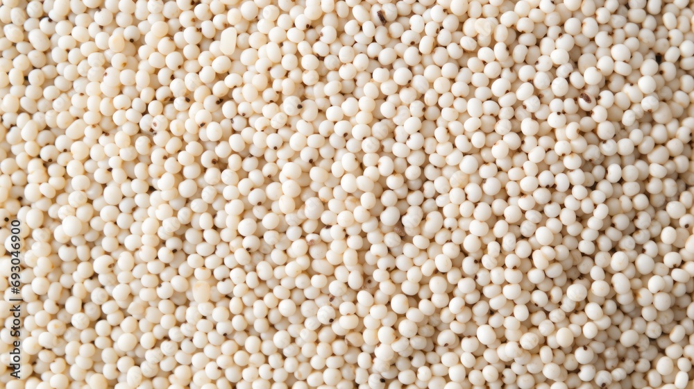 Close-up of white quinoa seeds, capturing their texture and natural beauty Close-up of white quinoa seeds, capturing their texture and natural beauty