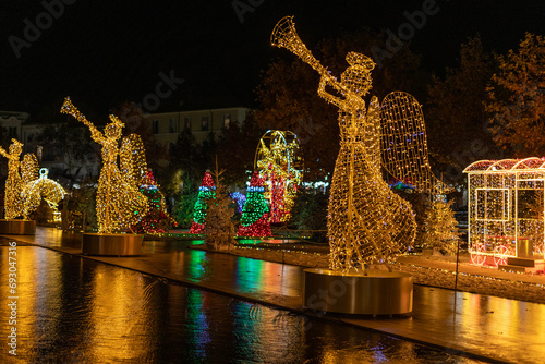 Illuminations et marché de Noël à Béziers dans le département de l'Hérault en région Occitanie