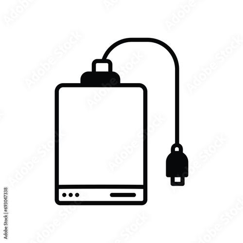 external hard drive icon with white background vector stock illustration