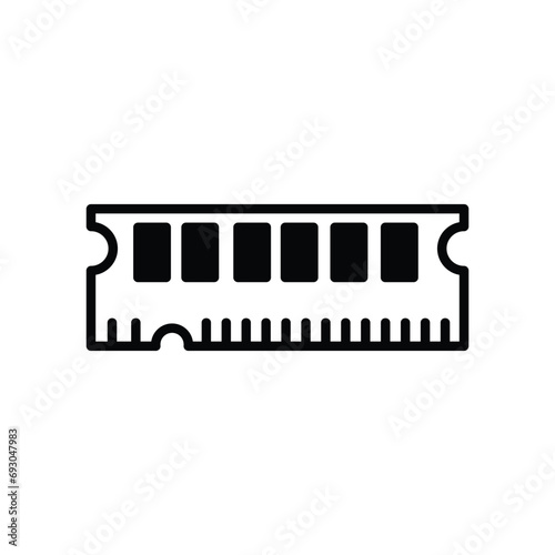 ram module icon with white background vector stock illustration