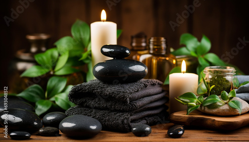 Relaxation and pampering in a natural spa generated by AI