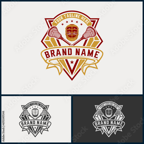 Lacrosse logo. Lacrosse helmet and stick, Lacrosse sport team design