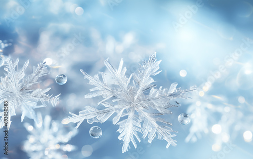 Snowflake macro photography graphics,created with Generative AI tecnology.