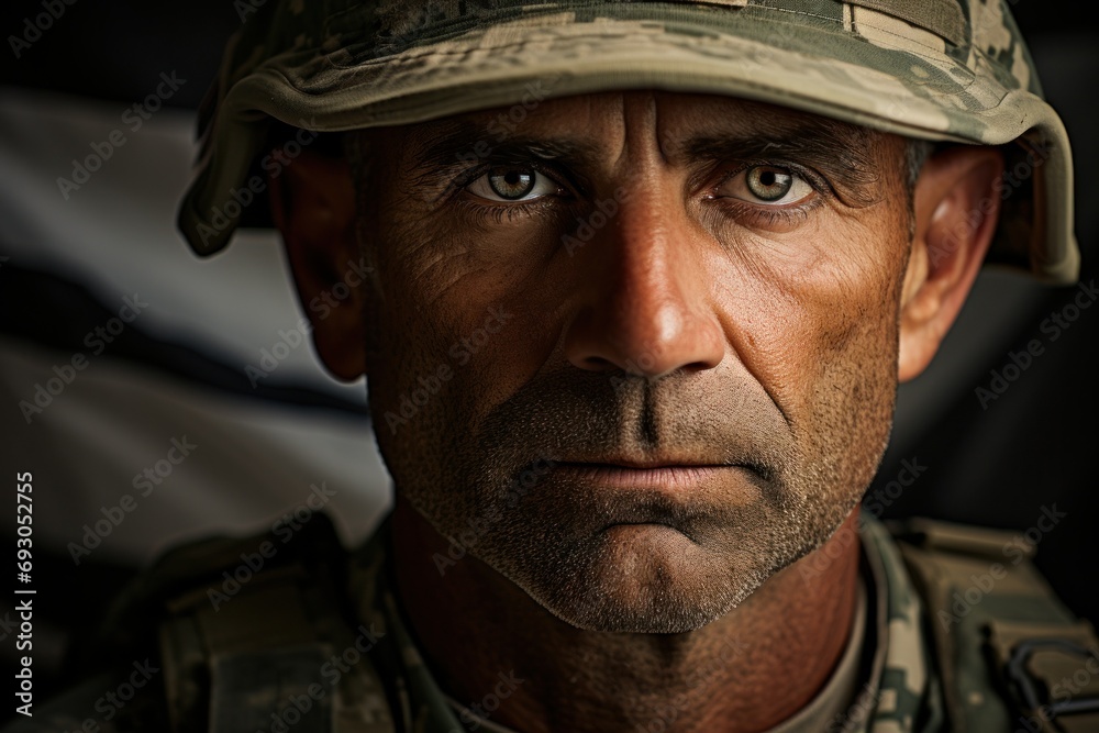 Resolute Gaze of a Seasoned Soldier
Resolute Gaze of a Seasoned Soldier