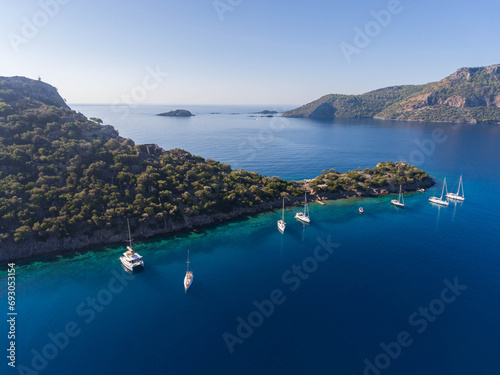 Anchorage near Gemiler Island in Turkey. photo