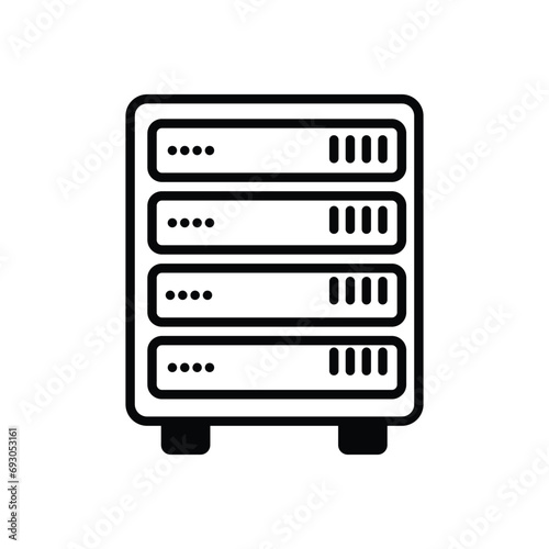 server rack icon with white background vector stock illustration