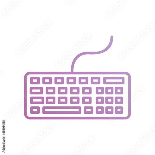 keyboard icon with white background vector stock illustration