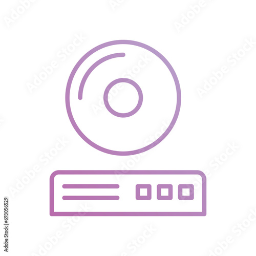 cd dvd drive icon with white background vector stock illustration