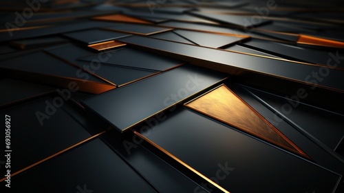 a black and gold abstract background with a lot of small squares