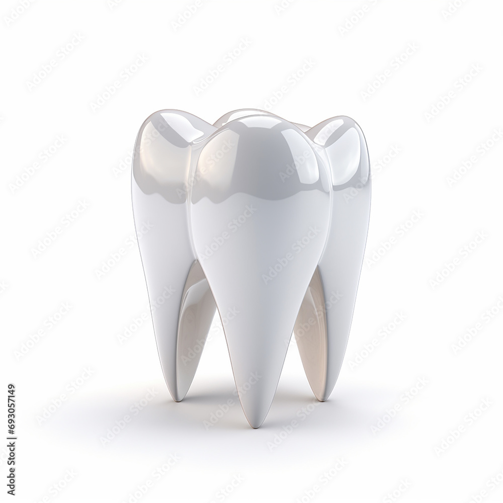 Elegant and shiny tooth logo on white background Elegant and shiny tooth logo on white background