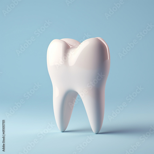 Elegant and shiny tooth logo on creme color background