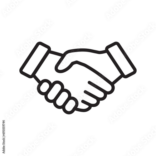line icon handshake isolated on white background