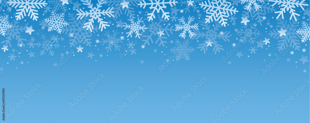 bright banner christmas card with snowflake border vector illustration - obrazy, fototapety, plakaty 