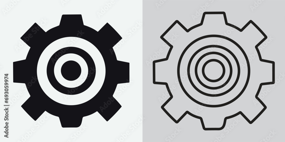Setting icon vector. Gear or Cog. Settings isolated flat vector icon. Gear symbol. Vector gear tool or button for web application or UI. Setting icon vector. Gear or Cog. Settings isolated flat vector icon. Gear symbol. Vector gear tool or button for web application or UI.