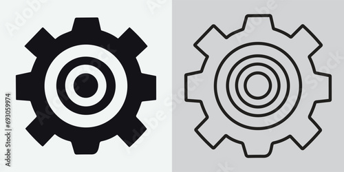 Setting icon vector. Gear or Cog. Settings isolated flat vector icon. Gear symbol. Vector gear tool or button for web application or UI.