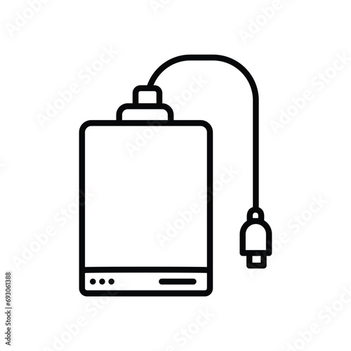 external hard drive icon with white background vector stock illustration