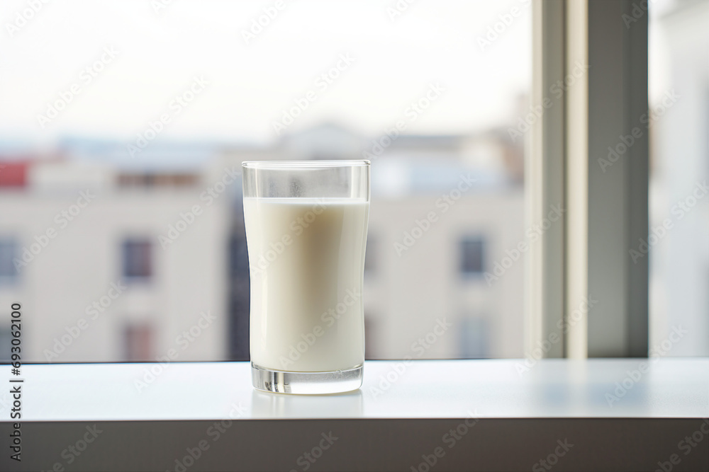 Milk in a window blurred background Milk in a window blurred background