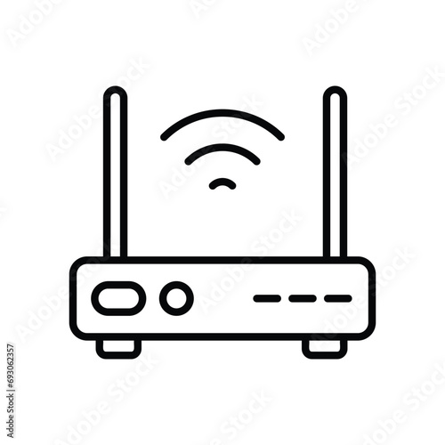 router icon with white background vector stock illustration
