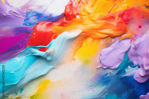 Rainbow colors of oil paints spilling out