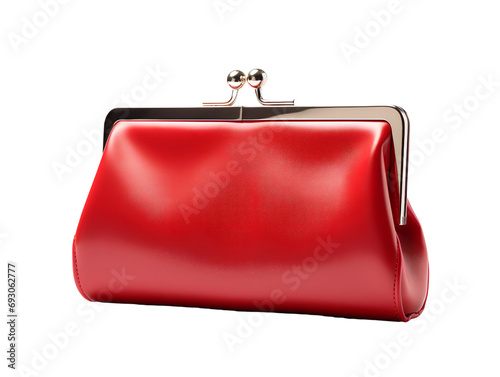Chic Red Vintage Purse, isolated on a transparent or white background
