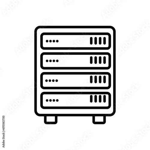 server rack icon with white background vector stock illustration © pixel Btyess